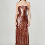 Strapless Sequin Maxi Dress
