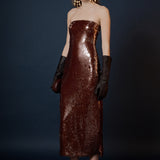 Strapless Sequin Maxi Dress