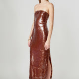 Strapless Sequin Maxi Dress