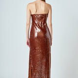 Strapless Sequin Maxi Dress