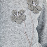 Floral Appliqué Knit Sweater