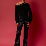 Chain Trimmed One Shoulder Top