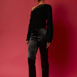 Chain Trimmed One Shoulder Top