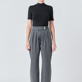 Silver Straight Pants