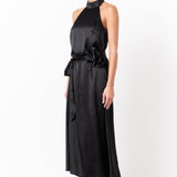 Satin Halter Maxi Dress