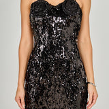 Sequin Flower Mini Dress