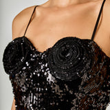 Sequin Flower Mini Dress