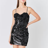 Sequin Flower Mini Dress