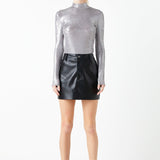 Shiny Turtle Neck Top