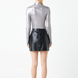 Shiny Turtle Neck Top