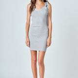 Knit Bow Bodycon Mini Dress