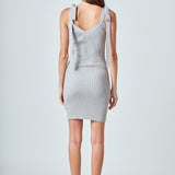 Knit Bow Bodycon Mini Dress
