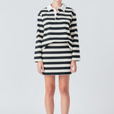 Stripe Collar Sweatshirt
