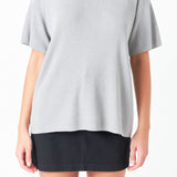 Lurex Short Sleeves Knit Top