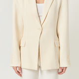 Ashton Fitted Long Sleeve Buttoned Linen Jacket