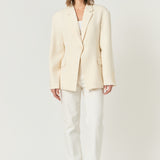 Ashton Fitted Long Sleeve Buttoned Linen Jacket