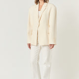 Ashton Fitted Long Sleeve Buttoned Linen Jacket