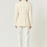 Ashton Fitted Long Sleeve Buttoned Linen Jacket