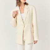 Ashton Fitted Long Sleeve Buttoned Linen Jacket