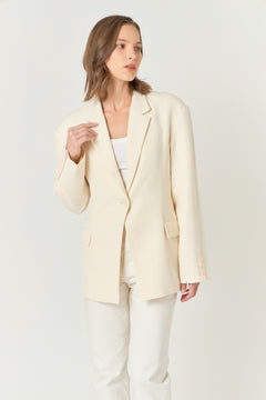 Ashton Fitted Long Sleeve Buttoned Linen Jacket