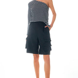 Stripe One Shoulder Top