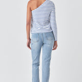 Stripe One Shoulder Top