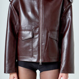Vegan Leather Oversized Jacket