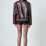 Vegan Leather Oversized Jacket