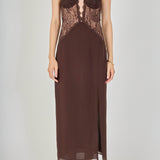 Lace See Through Midi Dress