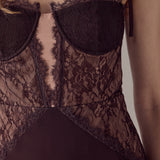 Lace See Through Midi Dress