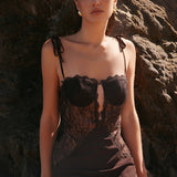 Lace See Through Midi Dress