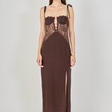 Lace See Through Midi Dress