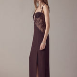 Lace See Through Midi Dress