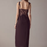 Lace See Through Midi Dress