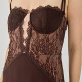 Lace See Through Midi Dress