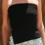 Slit Detailed Knit Tube Top