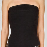 Slit Detailed Knit Tube Top