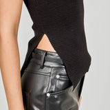 Slit Detailed Knit Tube Top