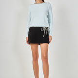 Rhinestone Bow Low Rise Mini Skort