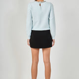 Rhinestone Bow Low Rise Mini Skort