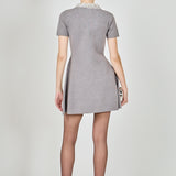 Detachable Rhinestone Collar Knit Dress