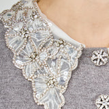 Detachable Rhinestone Collar Knit Dress