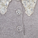 Detachable Rhinestone Collar Knit Dress