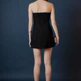 Rhinestone Bow Tube Mini Dress