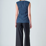 Textured Fabric Long Vest