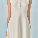 Pearl Bow Sleeveless Flare Knit Dress