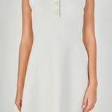Pearl Bow Sleeveless Flare Knit Dress