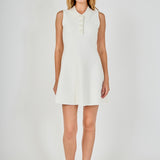 Pearl Bow Sleeveless Flare Knit Dress