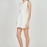 Pearl Bow Sleeveless Flare Knit Dress