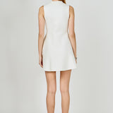 Pearl Bow Sleeveless Flare Knit Dress